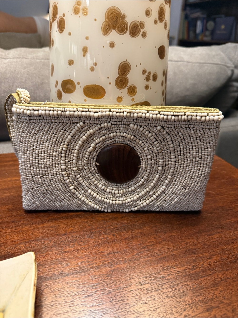 Vintage Beaded Silk Lined Clutch